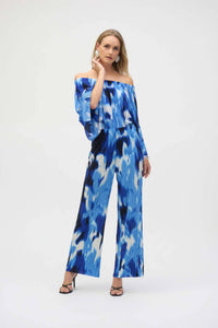 Joseph Ribkoff - Pleated Tropical Print Wide-leg Pants