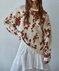 By Together - Knit Animal Pattern Detail Sweater Top
