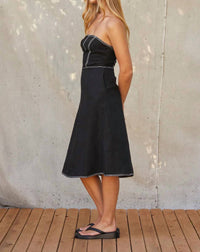 Crescent - Lesli Contrast Stich Midi Dress