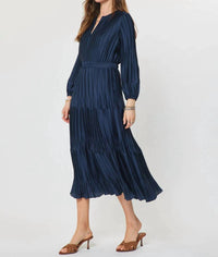 Current Air - Pleated Long Sleeve Maxi Dress