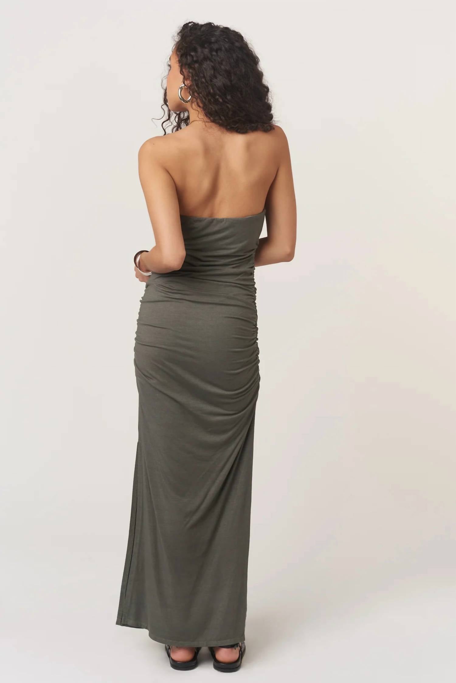 Project Social T - Nala Strapless Side Ruched Maxi Dress