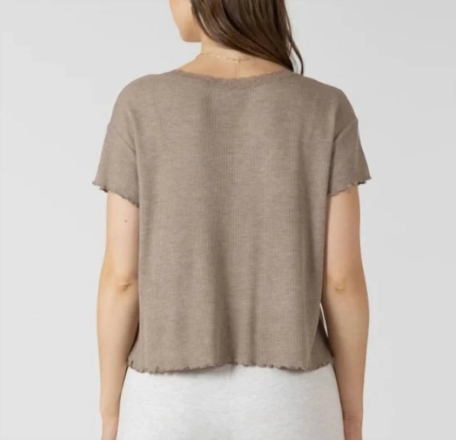 Dex - Lace Trim Waffle Top