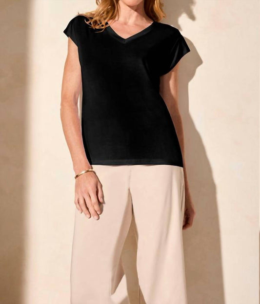 Tribal - Cap Sleeve V-neck Top