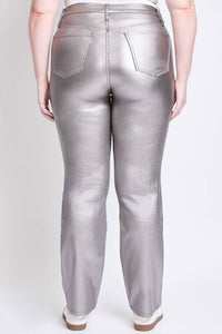 Ymi - Smoke High Rise Straight Leg Metallic Pants