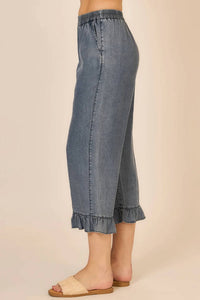 Cozy Co. - Ruffle Chambray Capri