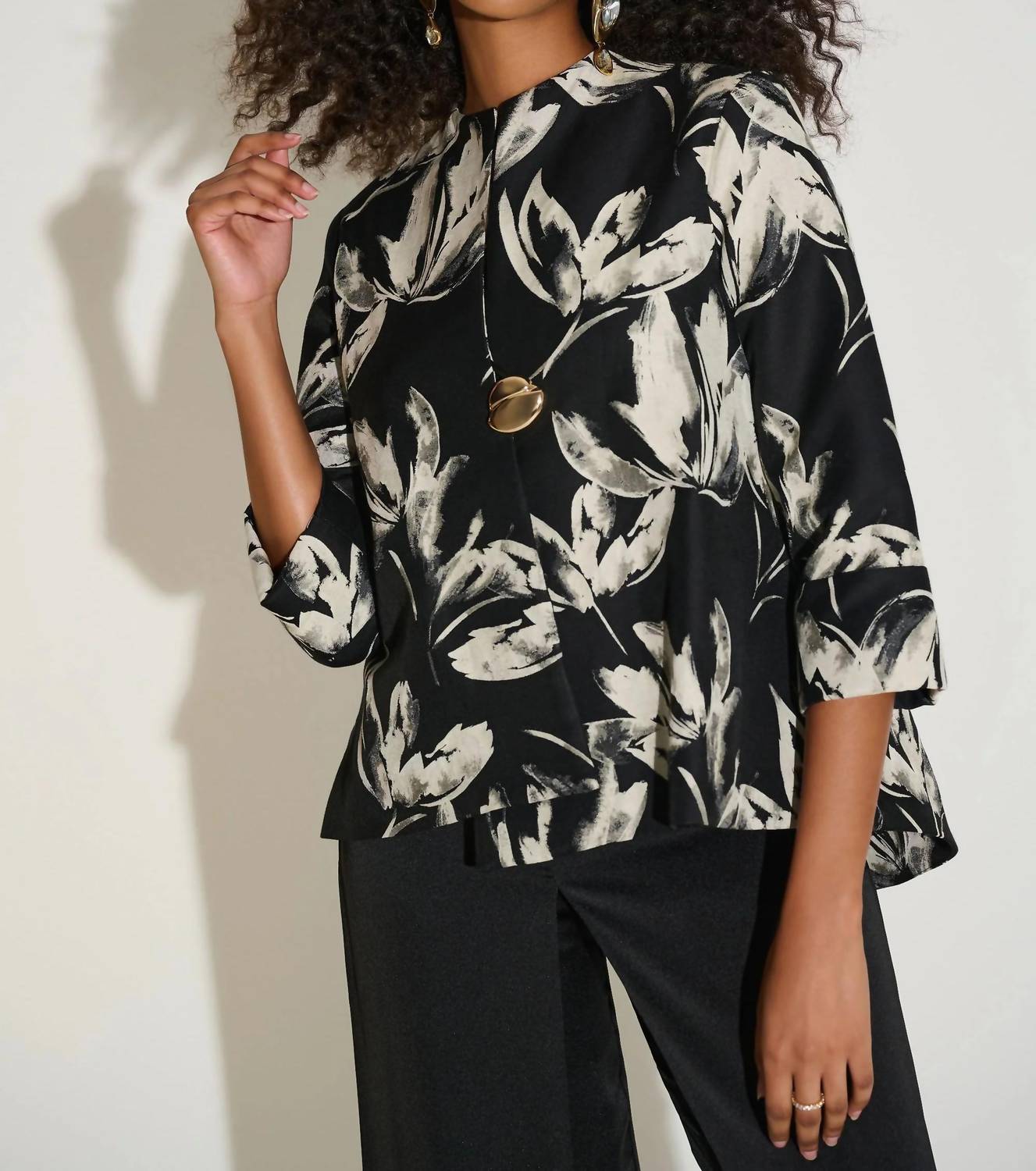 Joseph Ribkoff - Floral Jacquard Swing Jacket