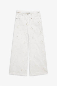 Lil Lemons By For Love And Lemons - Daisy Eyelet Baggy Jeans