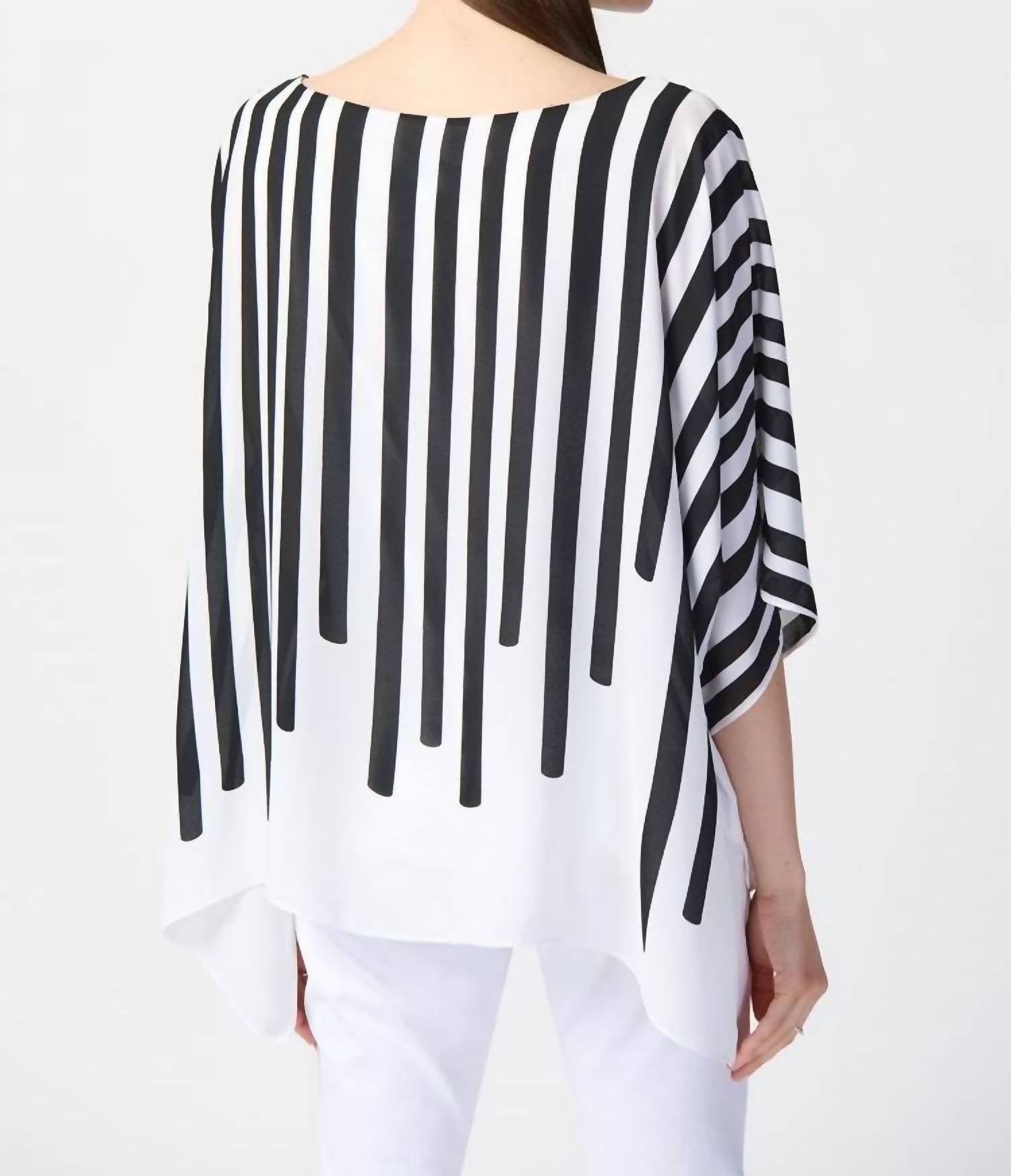 Joseph Ribkoff Adeline Abstract Print Georgette Poncho Top in multi - women's sweater - alternate view