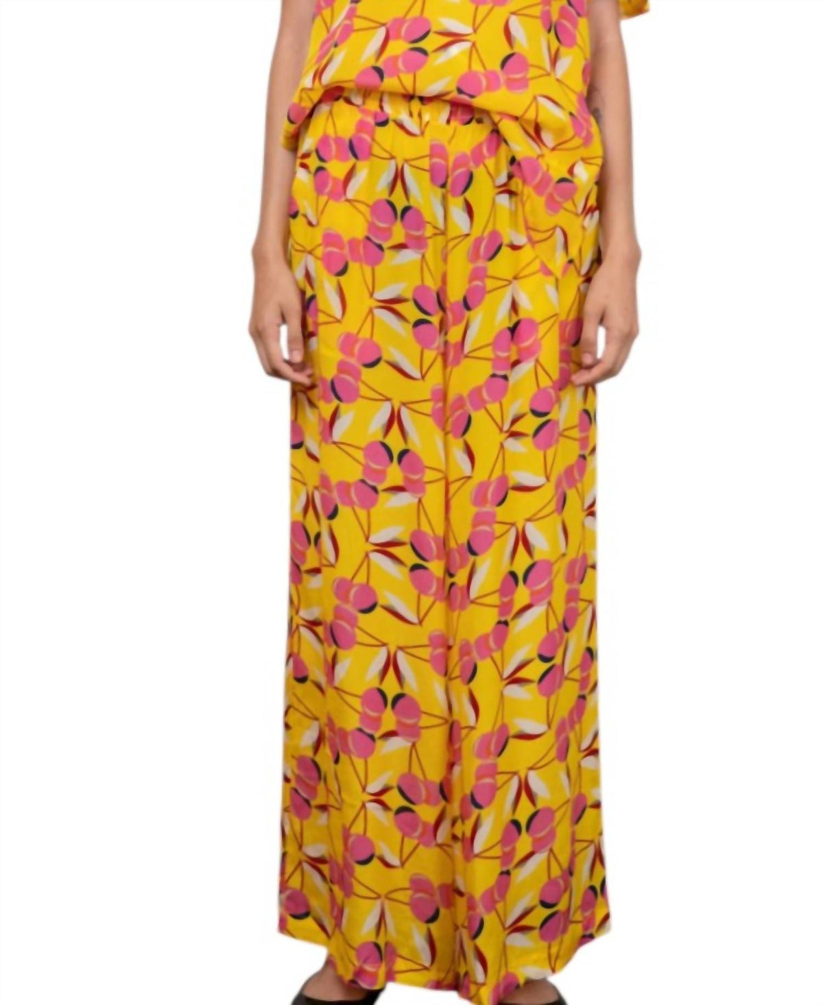 Shine - Cherry Silk Pants