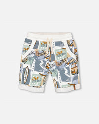 Deux Par Deux - Boys' French Terry Printed Short