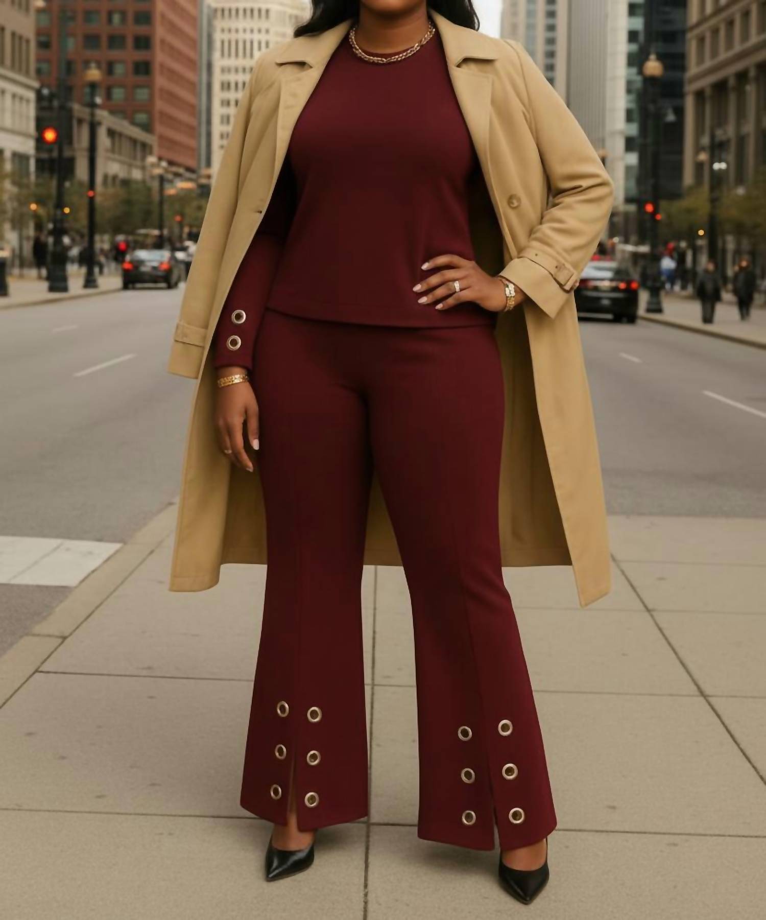 Insight - Women's Bordeaux Scuba Flare Pants