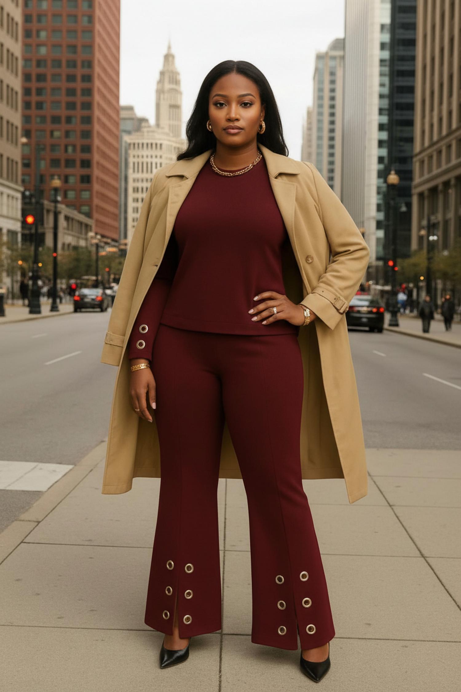 Insight - Women's Bordeaux Scuba Flare Pants