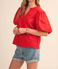 &Merci - Crush Puff Sleeve Blouse