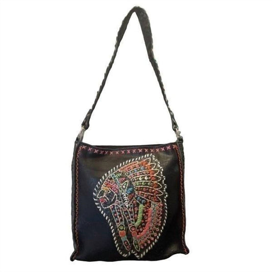 Montana West - Women's Delila Genuine Leather Hand Embroidered Collection Mini Tote