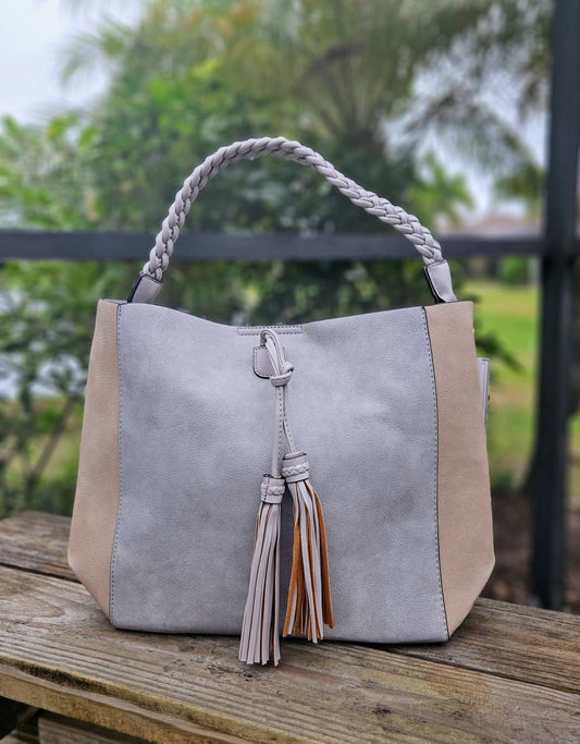 Jen & Co. - Women's The Dina Contrast Tote With Tassel Bag