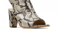 Clarks Women's Kaylin85 Sling Heels in grey snake - women's heels - detail view