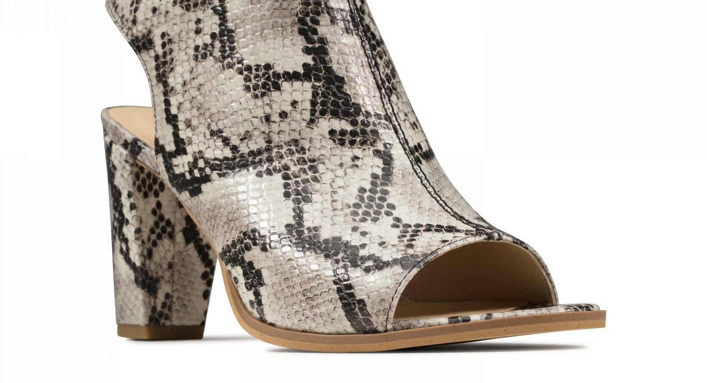 Clarks Women's Kaylin85 Sling Heels in grey snake - women's heels - detail view
