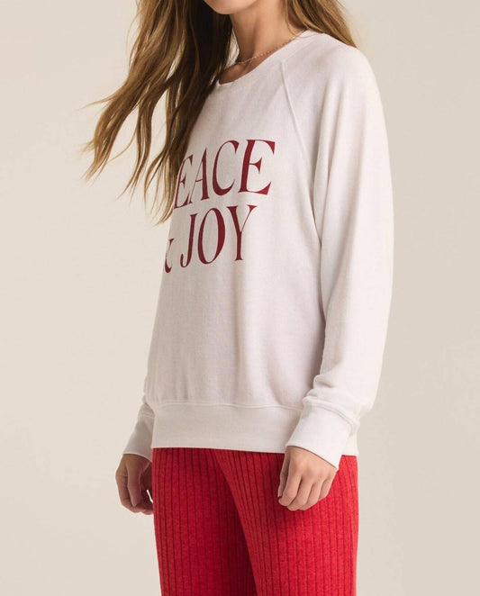 Z Supply - Cassie Peace and Joy Raglan Long Sleeve Top