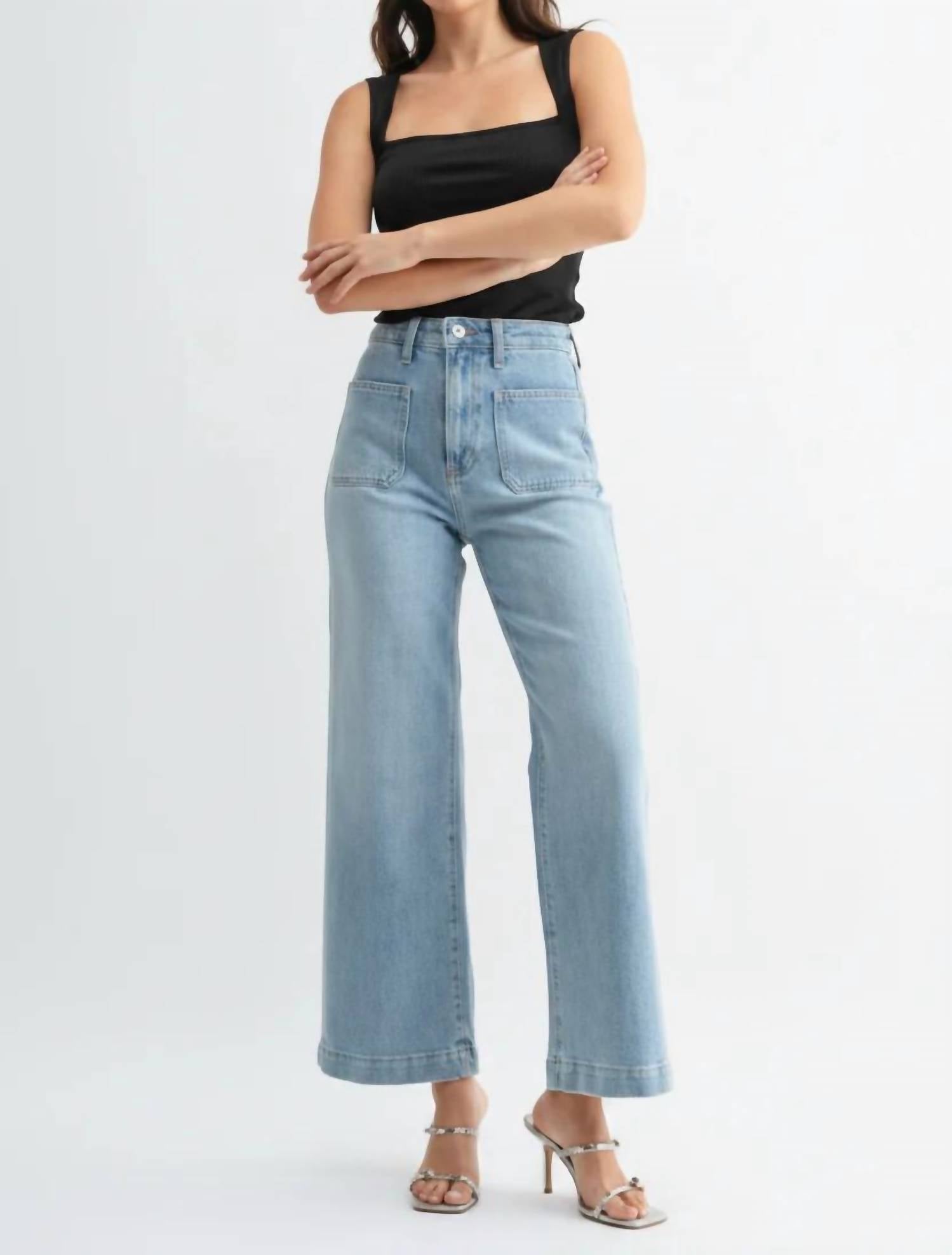 Jbd. - Patch Pocket Wide Leg Jeans