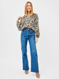 Mary Square - Kayla Printed Collar Placket Top