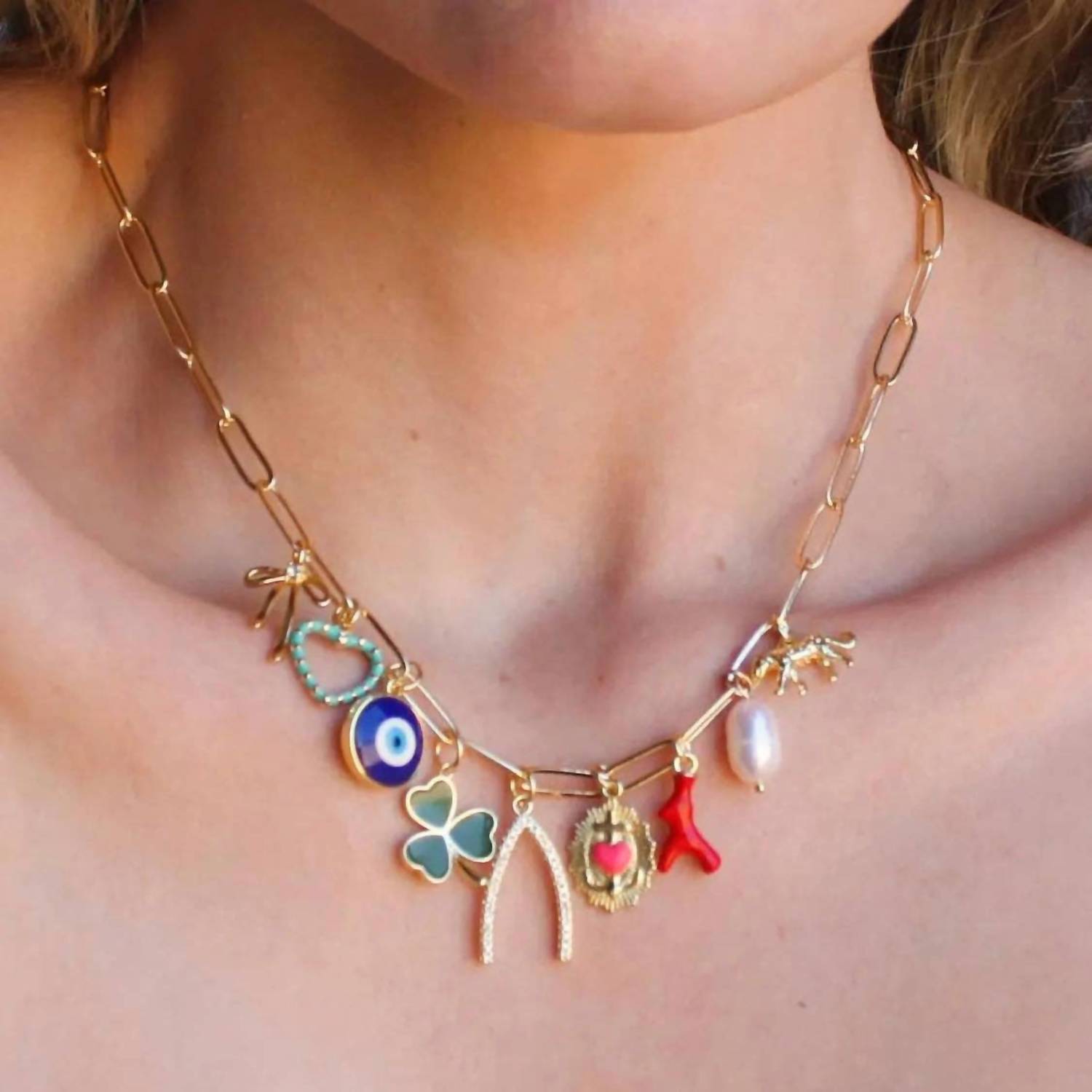 The Silver Wren - Women's Mixed Charm Necklace