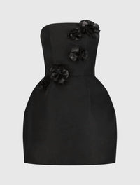 Mac Duggal - Strapless 3d Floral Mini Dress