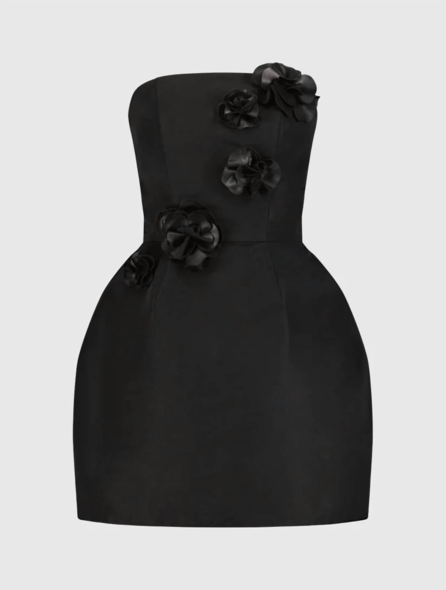 Mac Duggal - Strapless 3d Floral Mini Dress