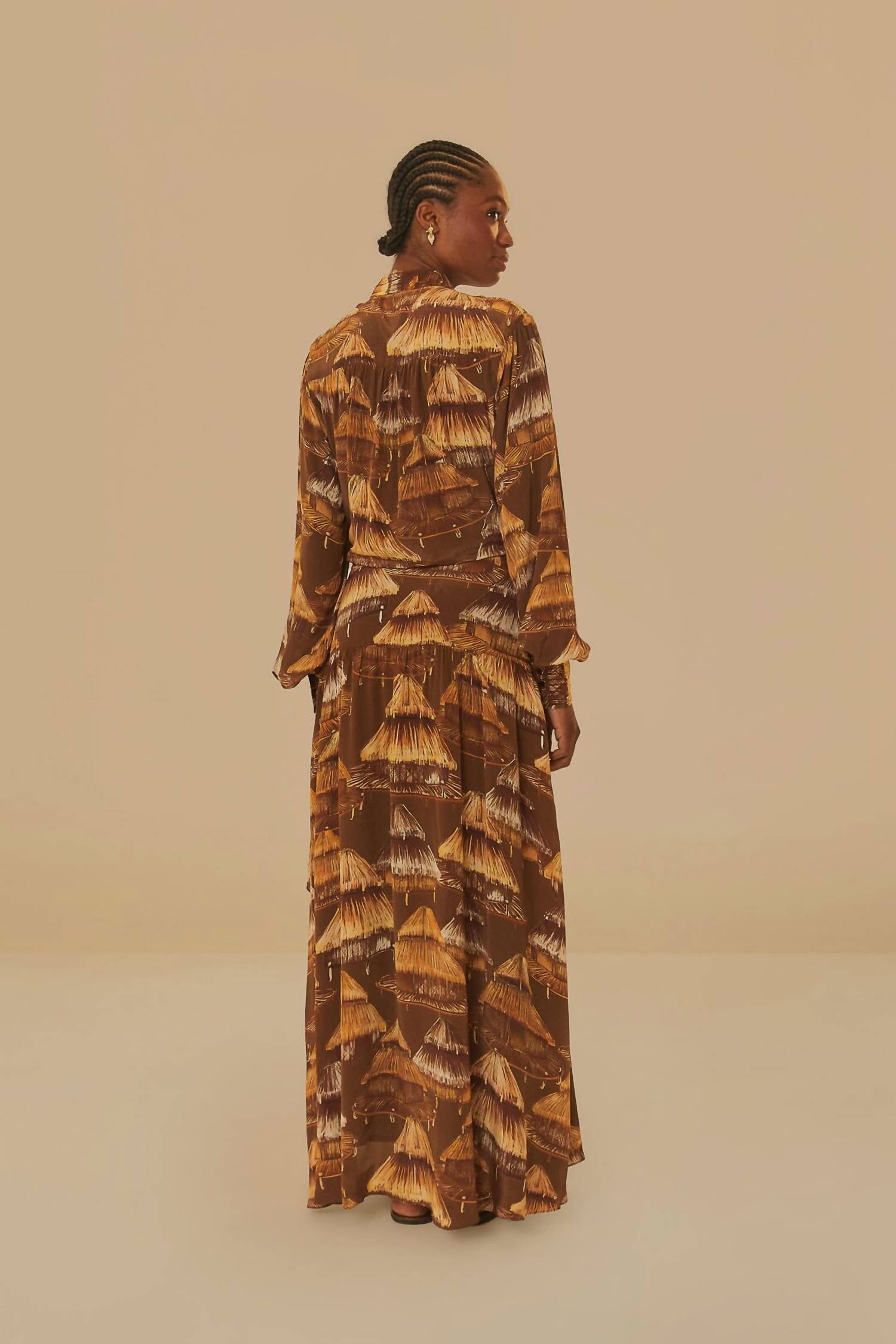 Farm Rio - Long Sleeve Midi Dress