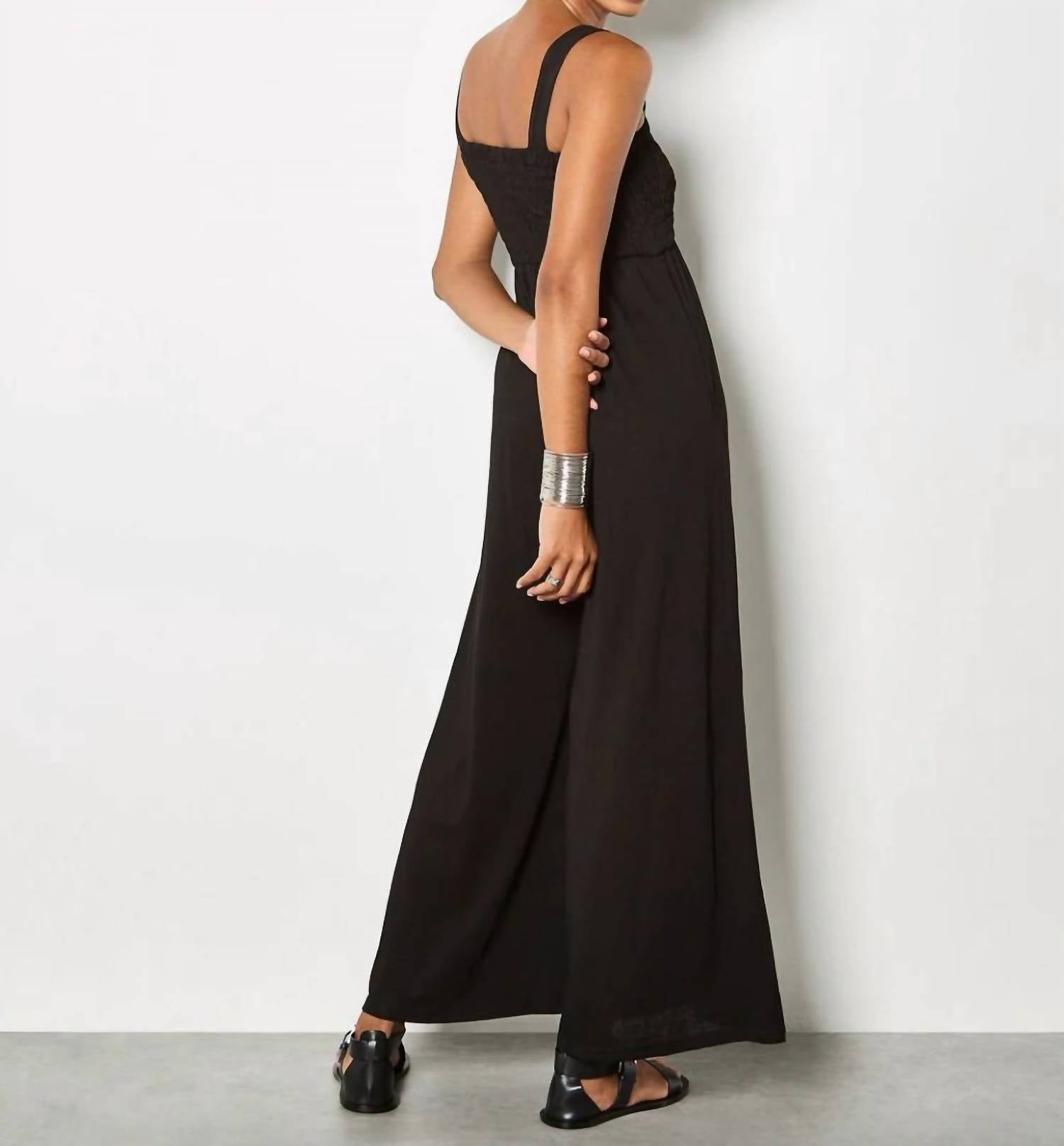 Apricot - Smoked Easy Jersey Slub Jumpsuit