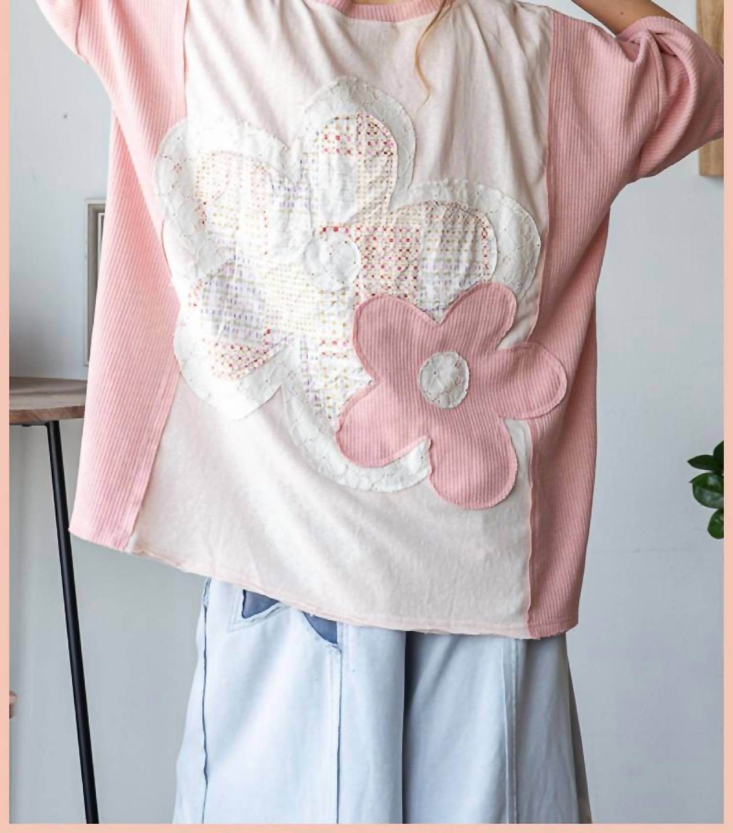 Oli & Hali - Oversized Flower Patch Top