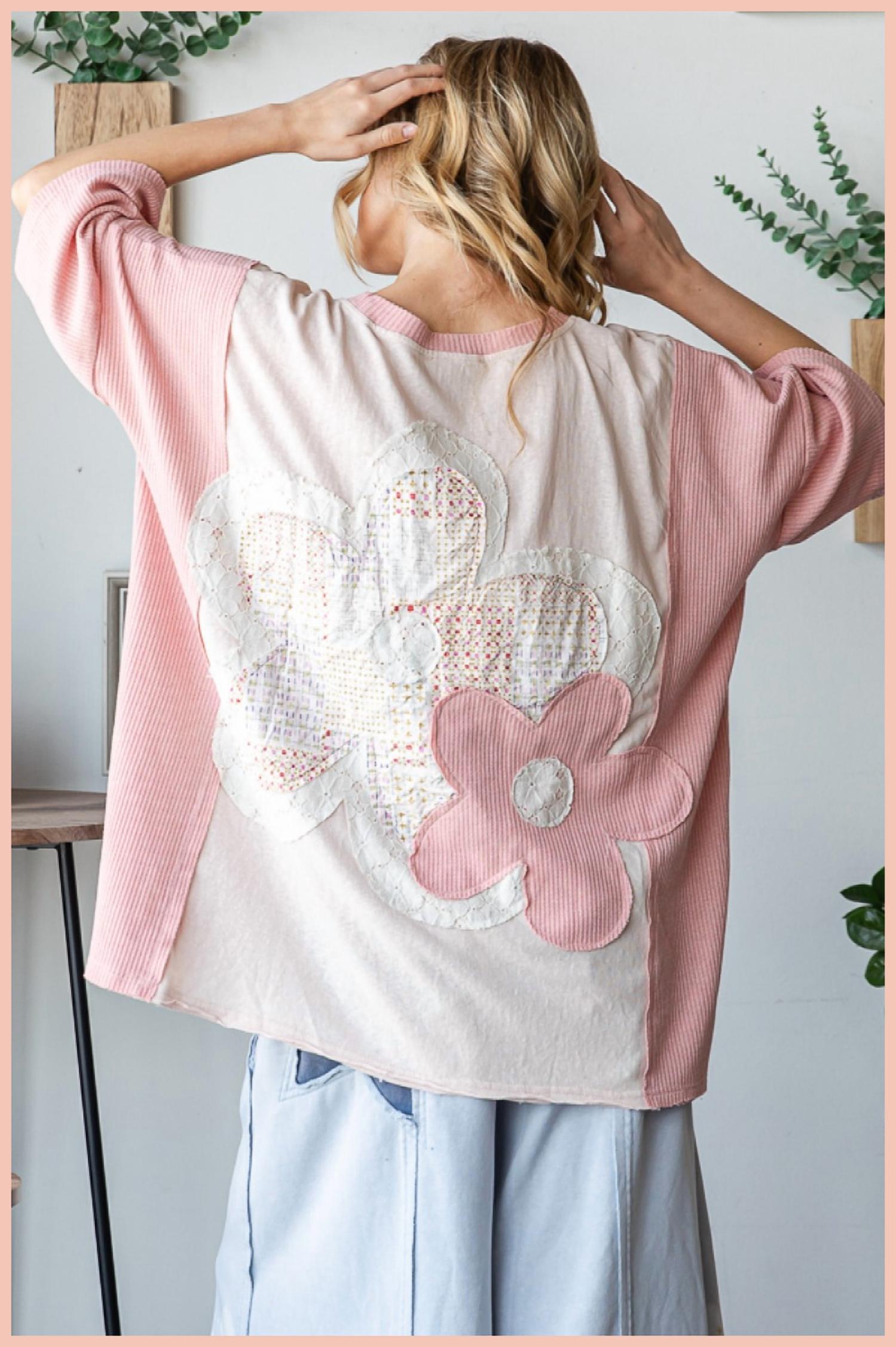 Oli & Hali - Oversized Flower Patch Top