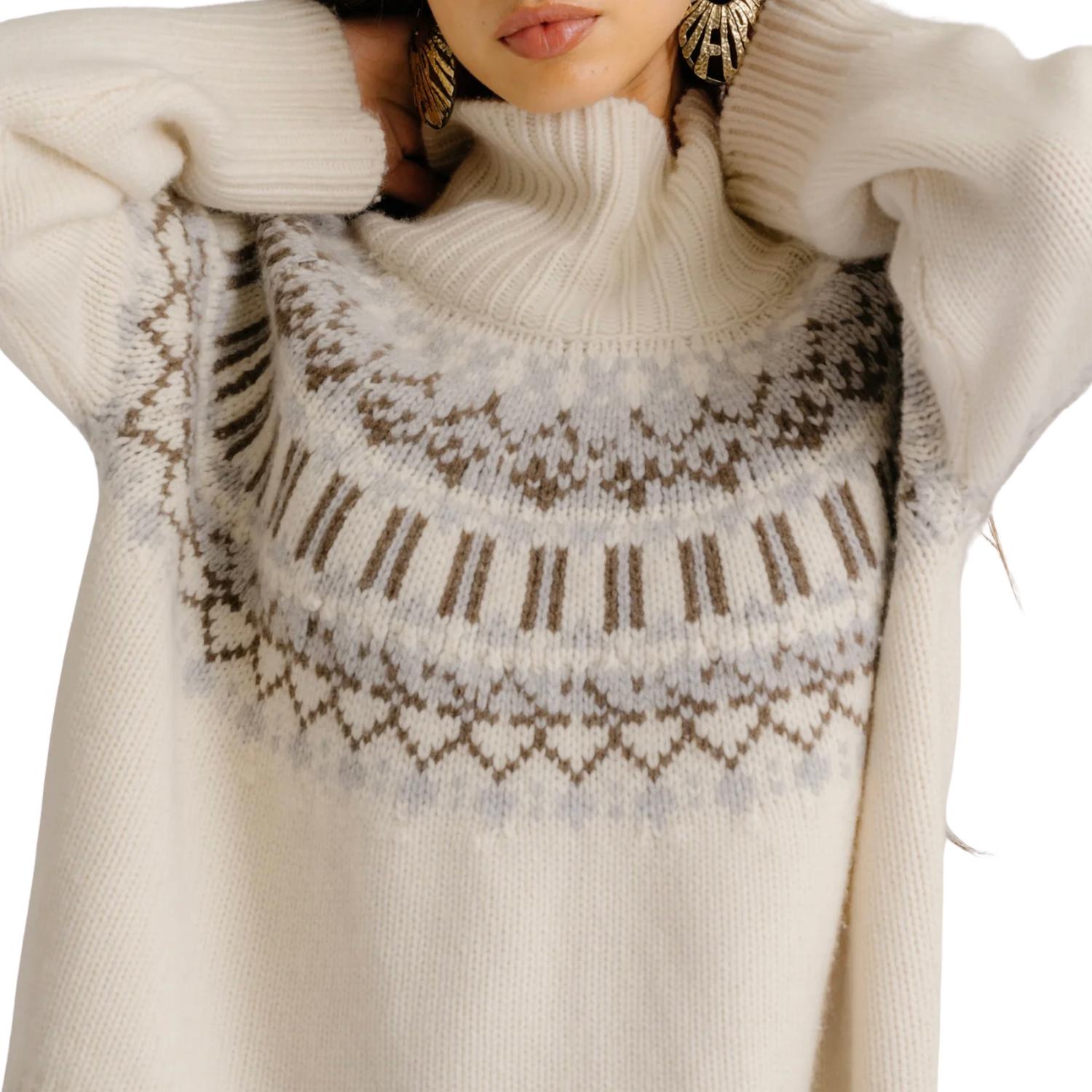 Sablyn - Scottie Slouchy Fair Isle Cashmere Mock Neck Sweater