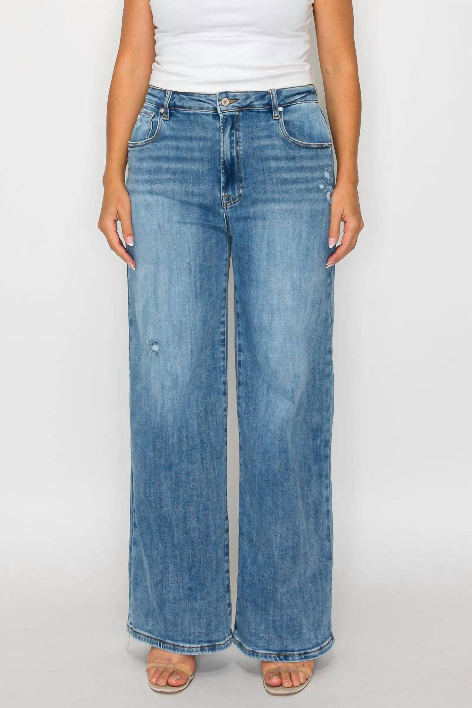 Bytos - High Rise Wide Leg Jeans - Plus
