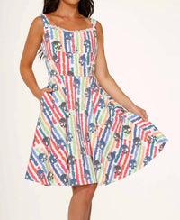 Orchid Bloom - Skulls Rainbow Swing Dress