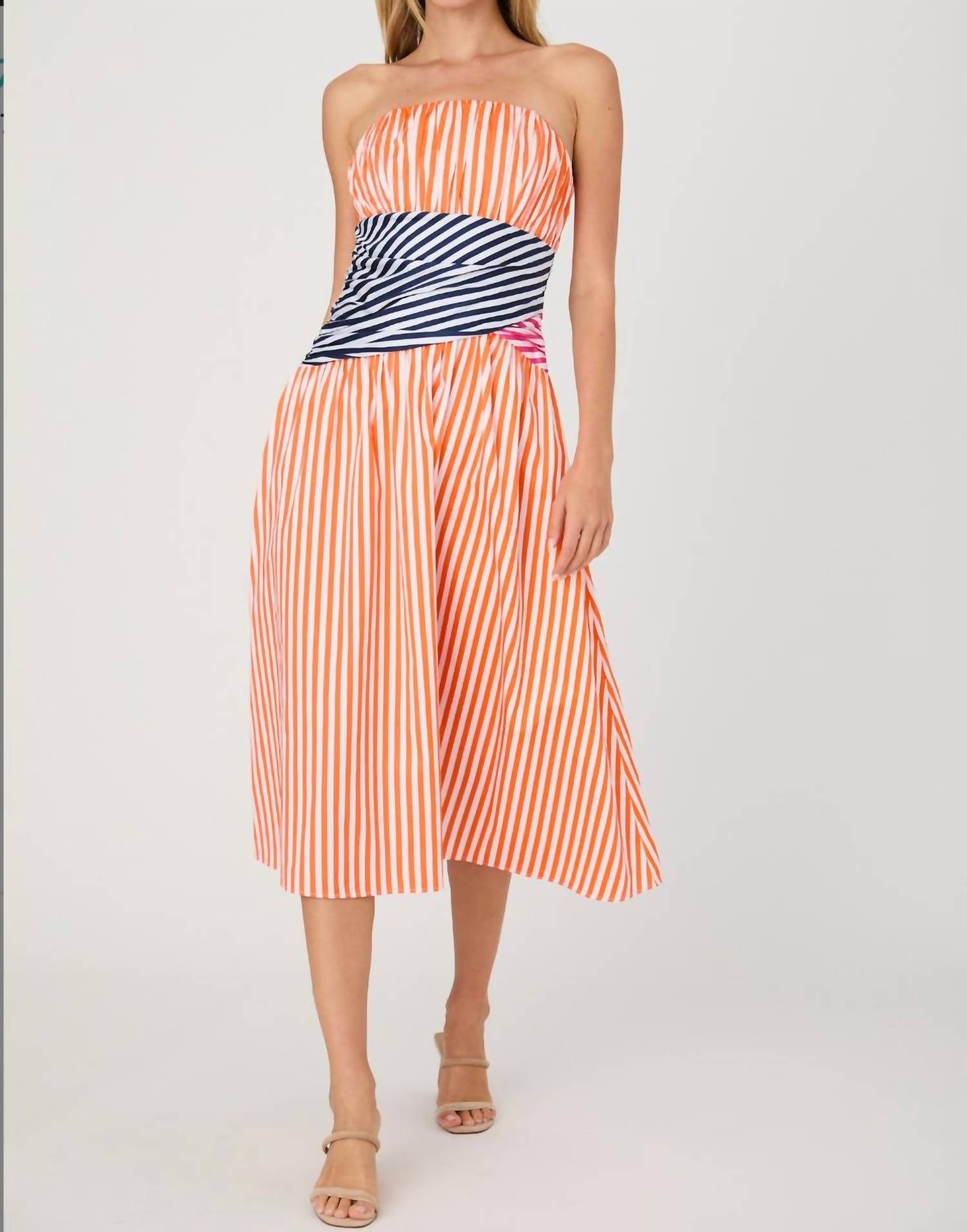 French Connection - Alexis Striped Midi Dress