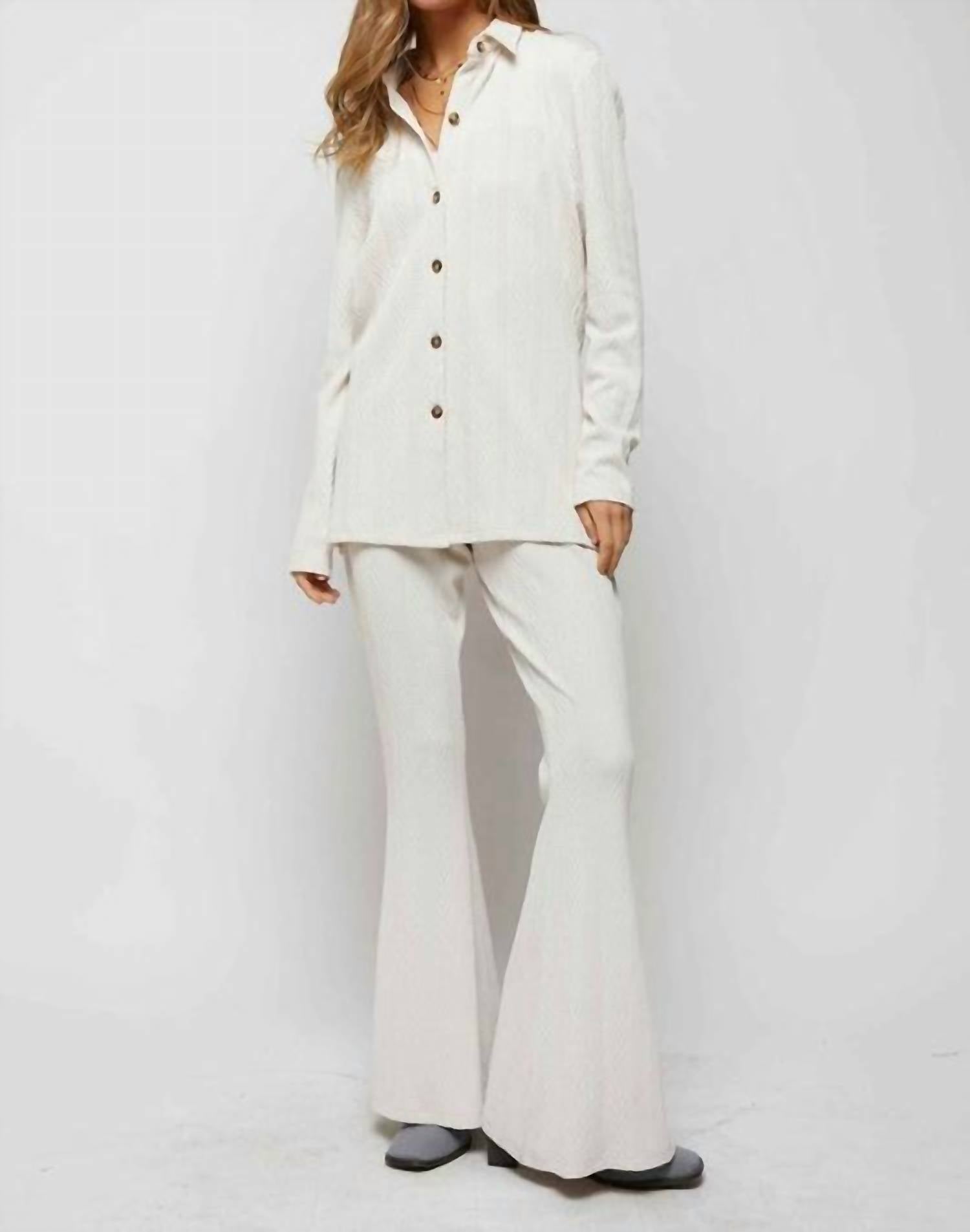 Davi & Dani - Solid Wide Leg Pants