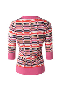 Iris Setlakwe - WOMEN'S V NECK POLO WITH CONTRAST RIB SWEATER