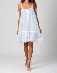 Miguelina - Havana Floating Flower Voile Embroidery Mini Dress