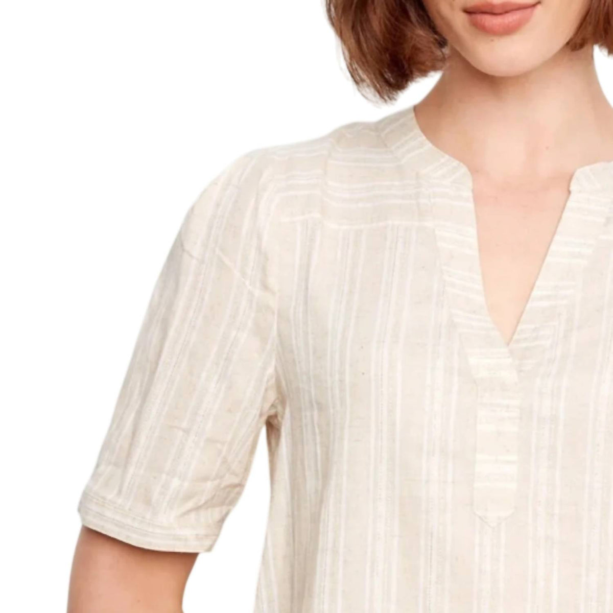 Charlie B - Striped Short Sleeve Blouse