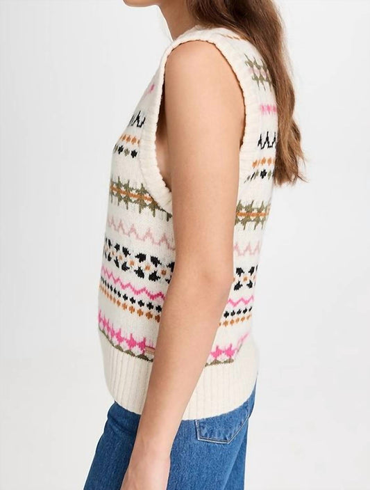 Scotch & Soda - Relaxed Fit Fair Isle Knit V-neck Vest