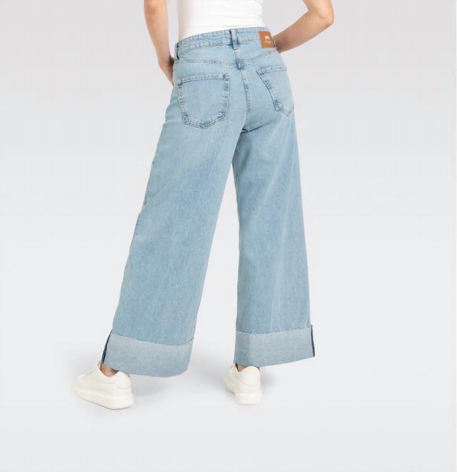 MAC Nevada Superwide Jeans in urban azur blue - women's jeans - detail view