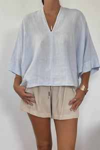 Natalie Busby - Off The Cuff Linen Top