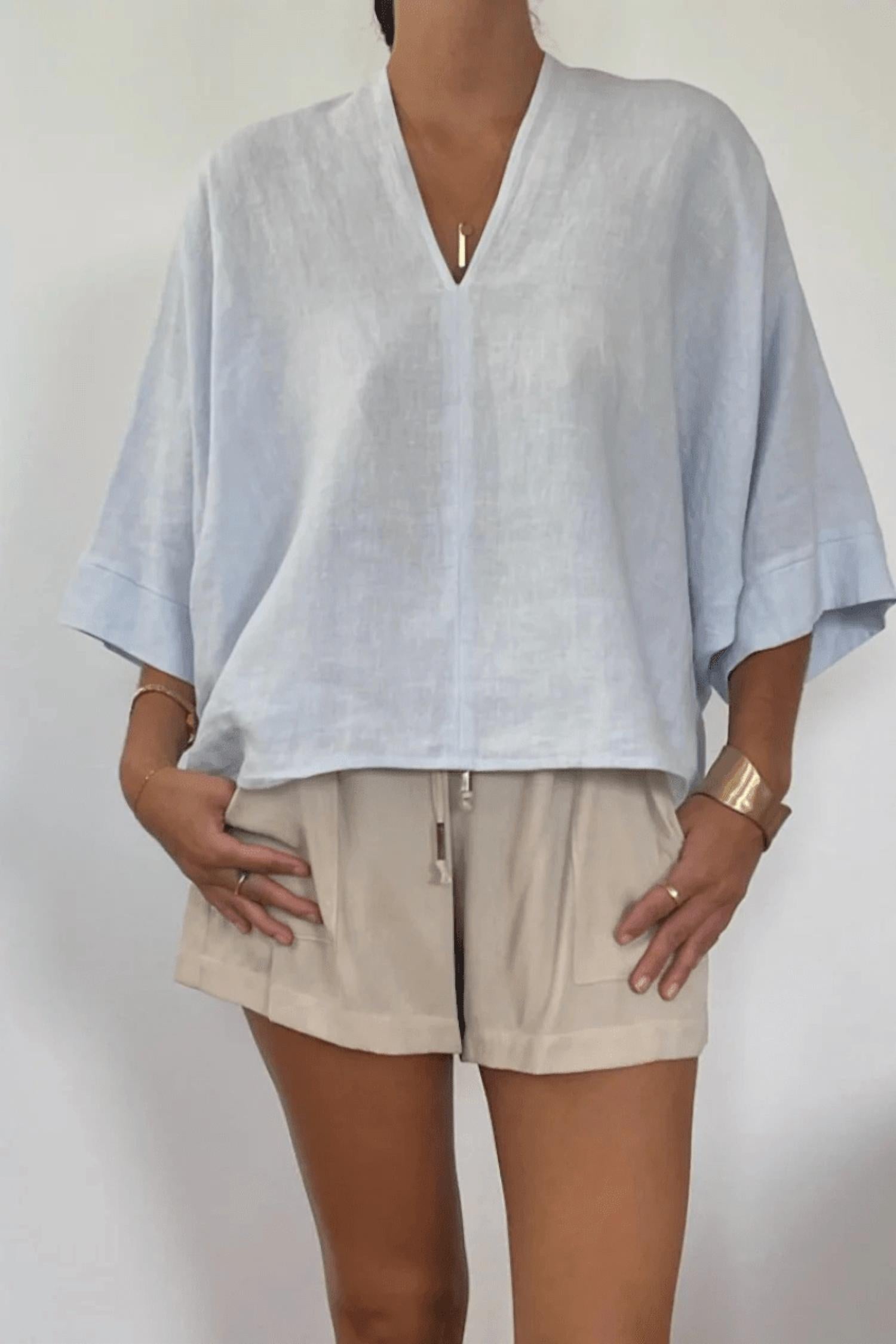 Natalie Busby - Off The Cuff Linen Top