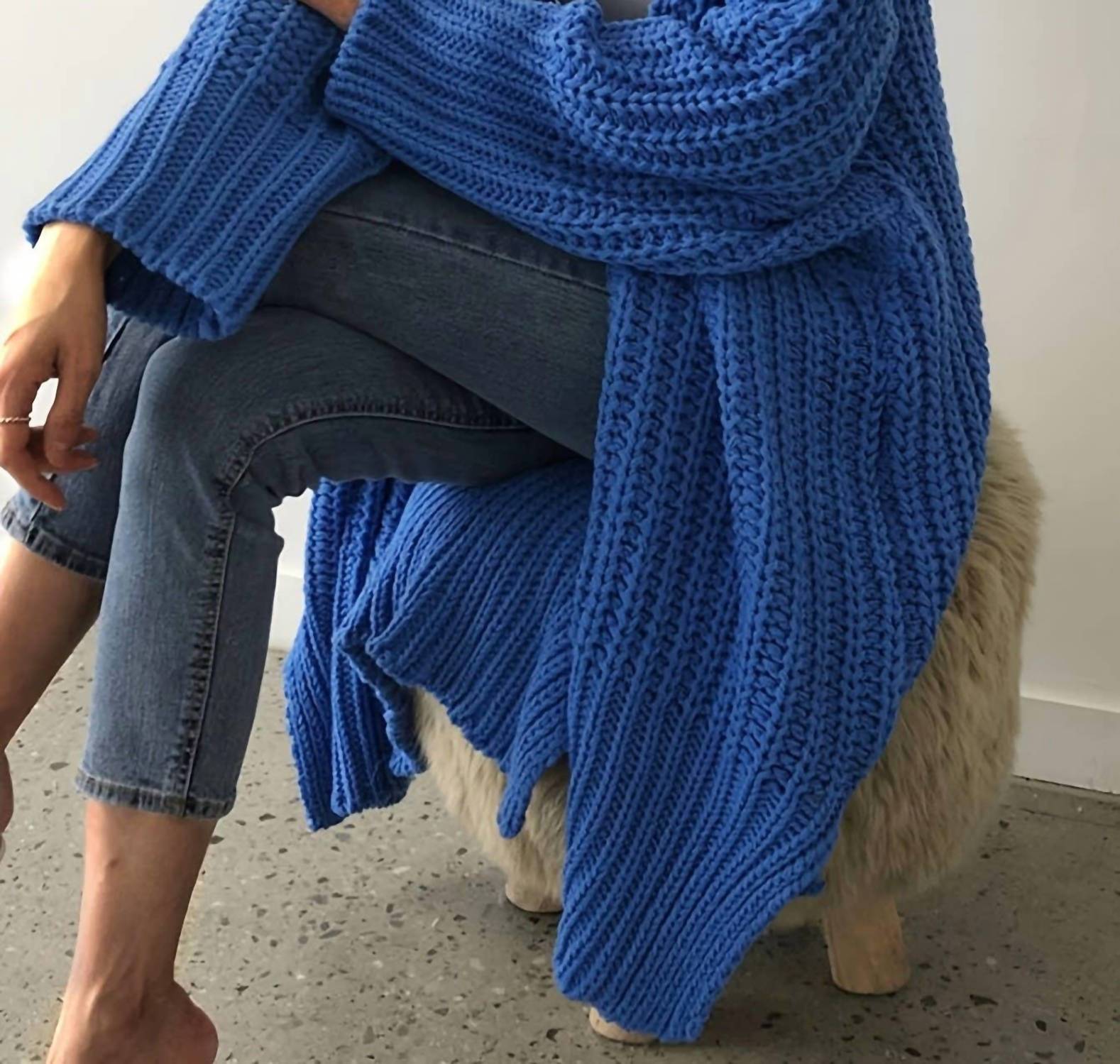 Rosa Clothing - Slouchy Open Front Chunky Cardigan