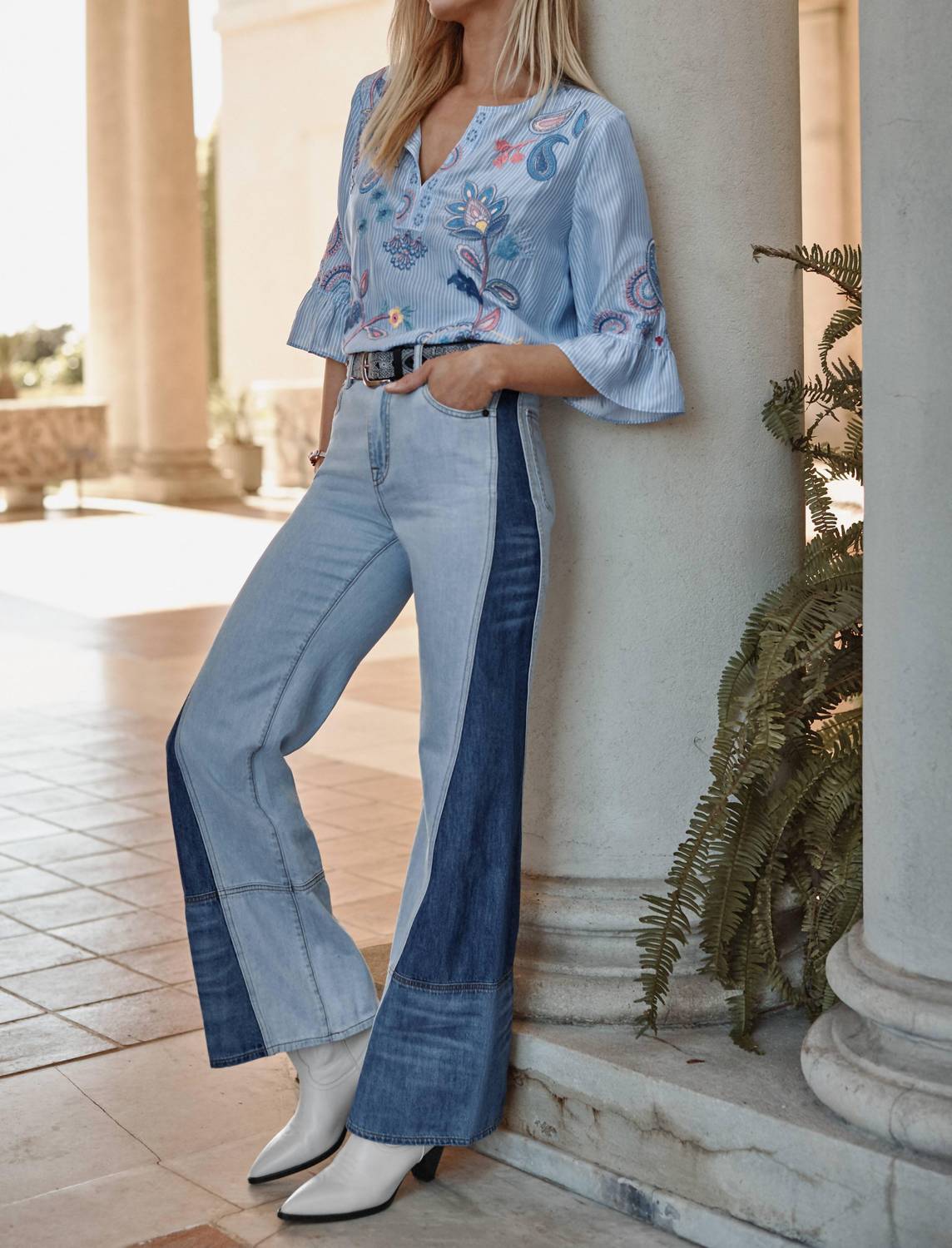 Johnny Was - NEILLY RUFFLE SLEEVE BLOUSE