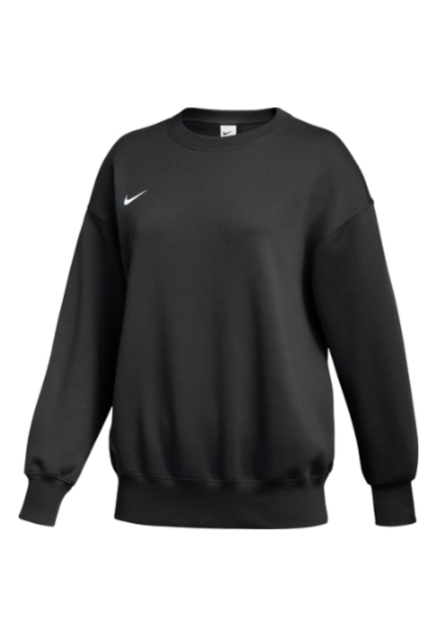 NIKE Women's Phoenix Fleece Crew Sweatshirt in black white 1 - women's top