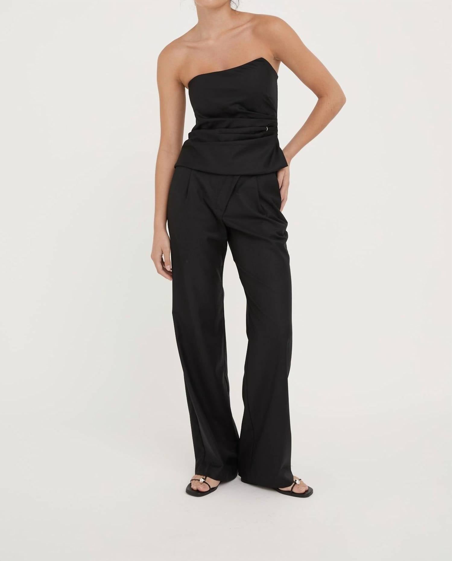 Hyde & Stone Fredericke Wool Bodice Top in black - women's blouse
