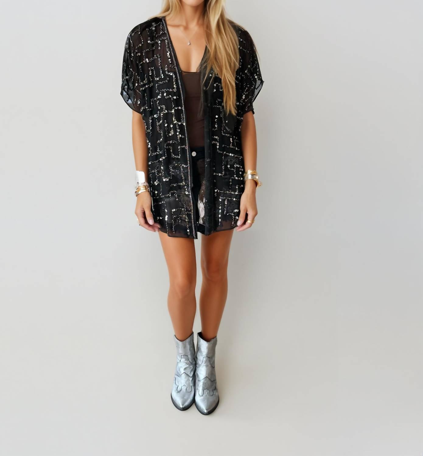 Malibu Road - Celeste Sequin Mesh Jacket
