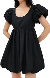 2.7 AUGUST APPAREL Bubble Scoop Neck Mini Dress in black - women's dress - view 4