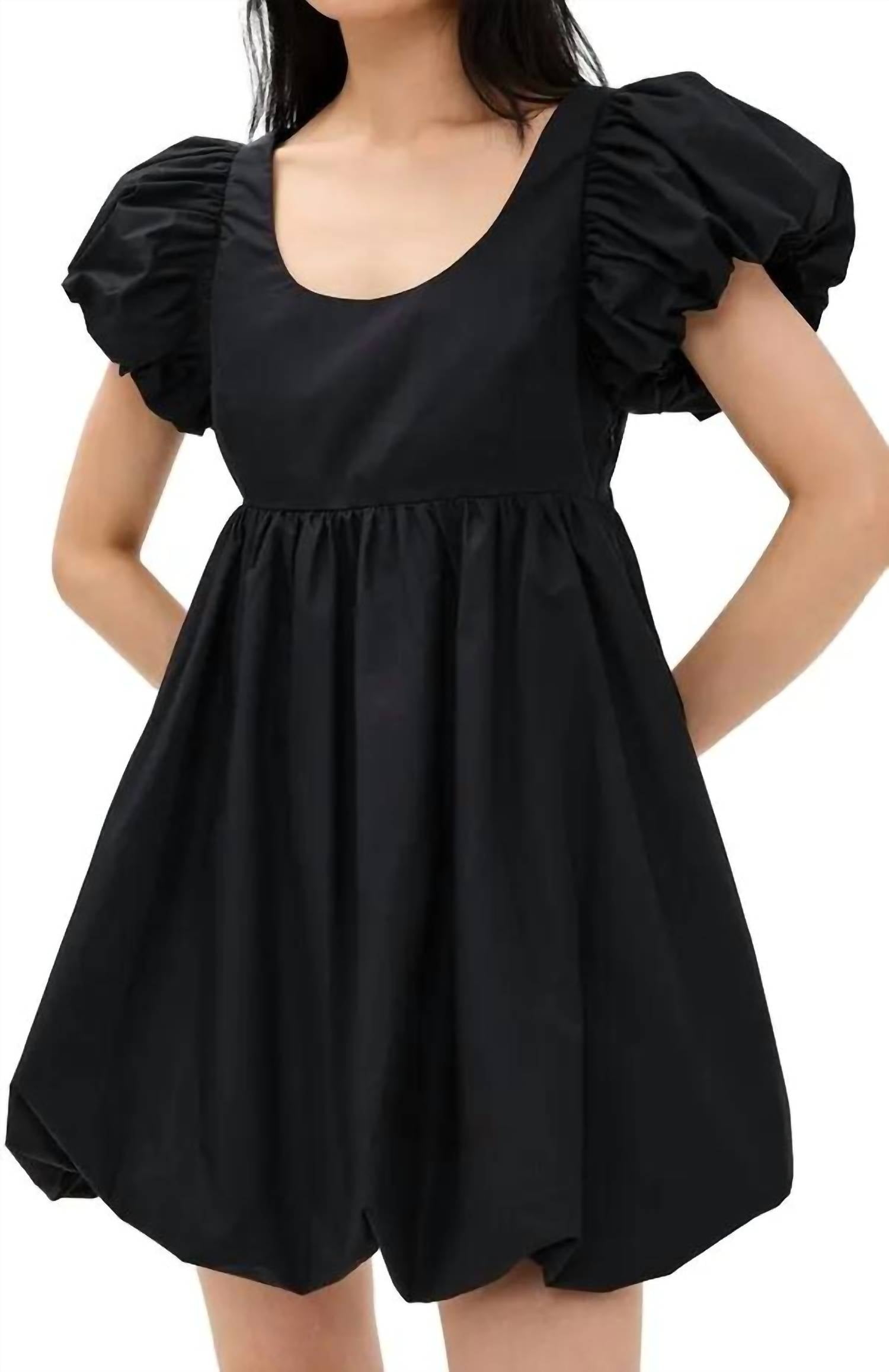 2.7 AUGUST APPAREL Bubble Scoop Neck Mini Dress in black - women's dress - view 4